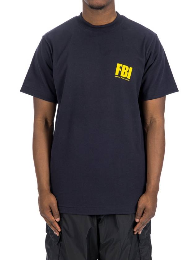 Luxury Balenciaga FBI Print Reversible Short Sleeve T-Shirt Navy