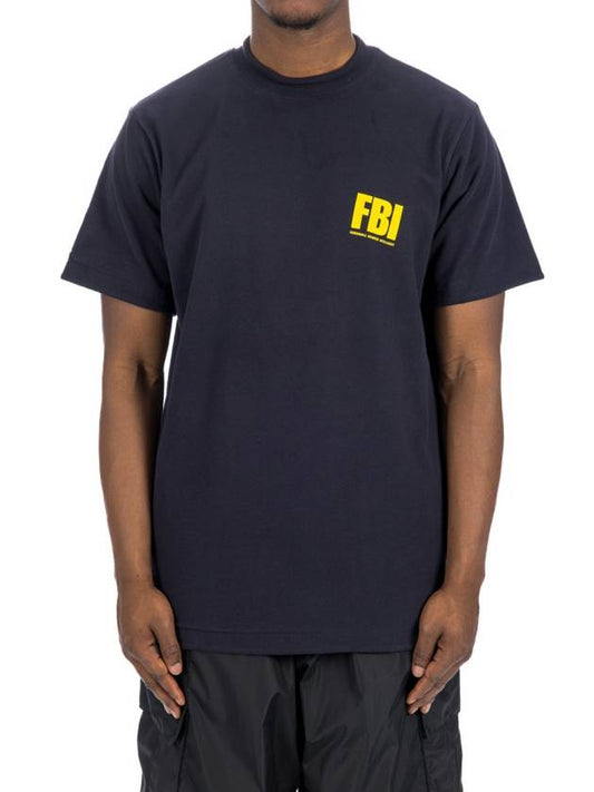 Luxury Balenciaga FBI Print Reversible Short Sleeve T-Shirt Navy