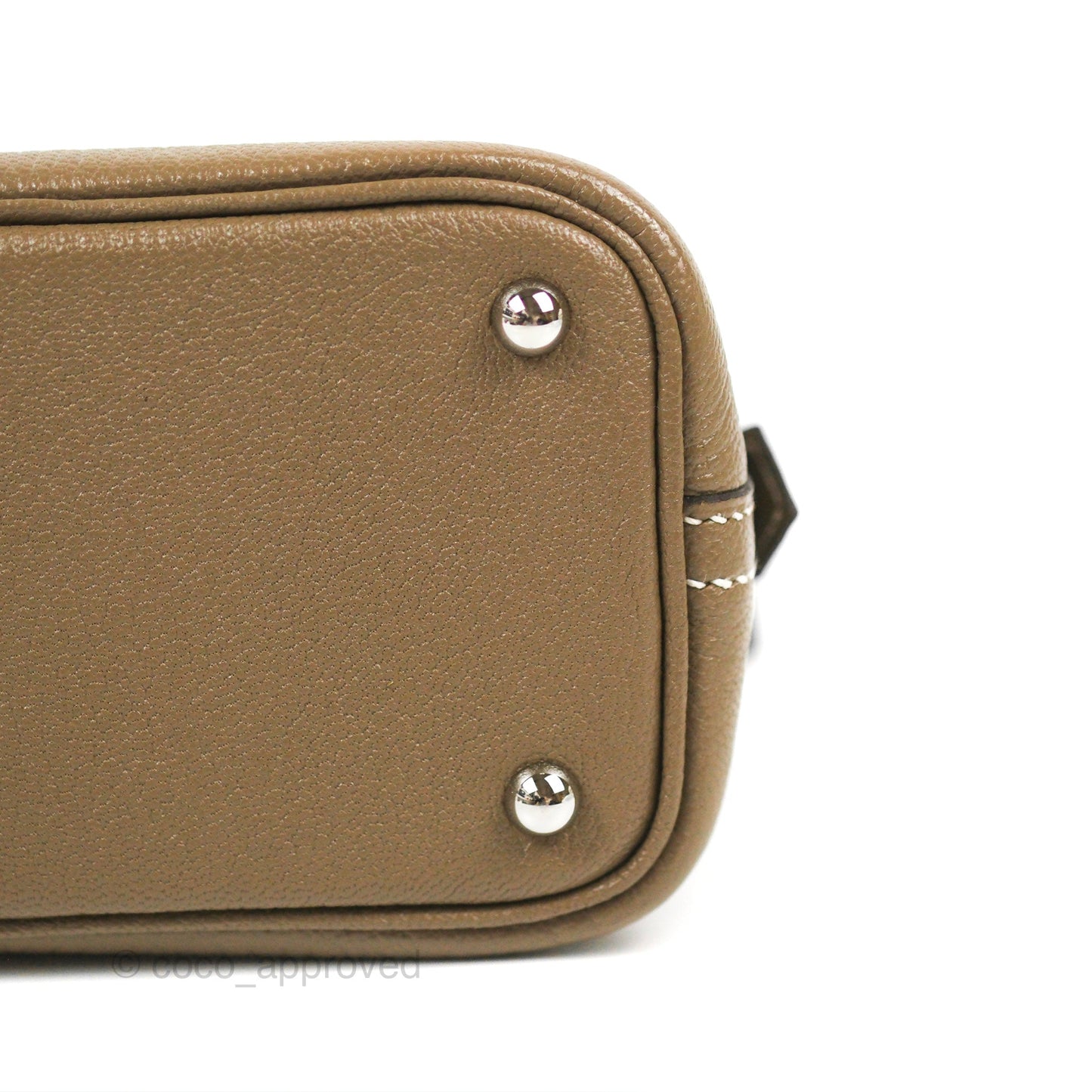 Hermès Bolide Mini 1923 Etoupe Chevre Mysore Palladium Hardware