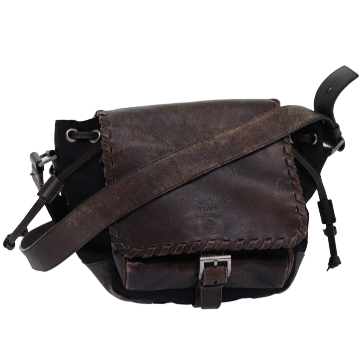 Luxury PradaShoulder Bag Leather Brown 72118