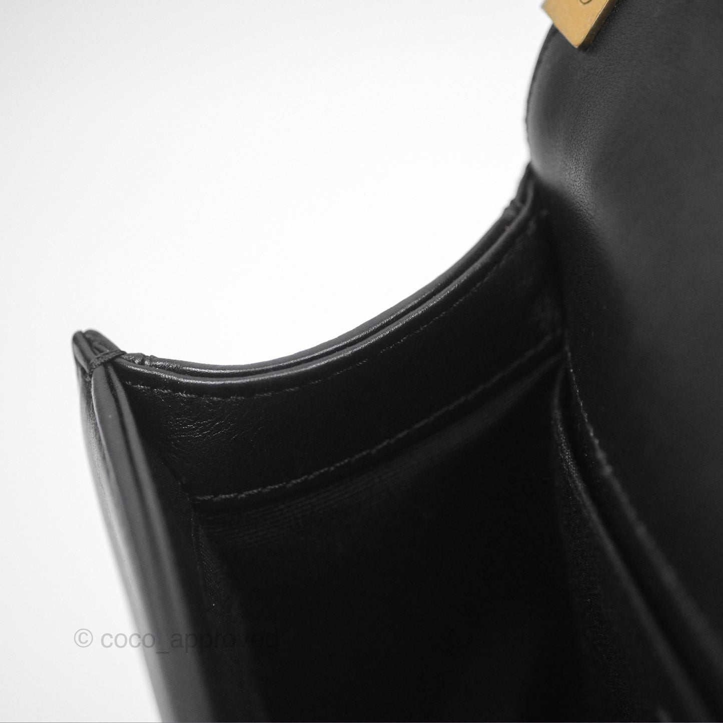Chanel Small Boy Black Calfskin Aged Gold Hardware