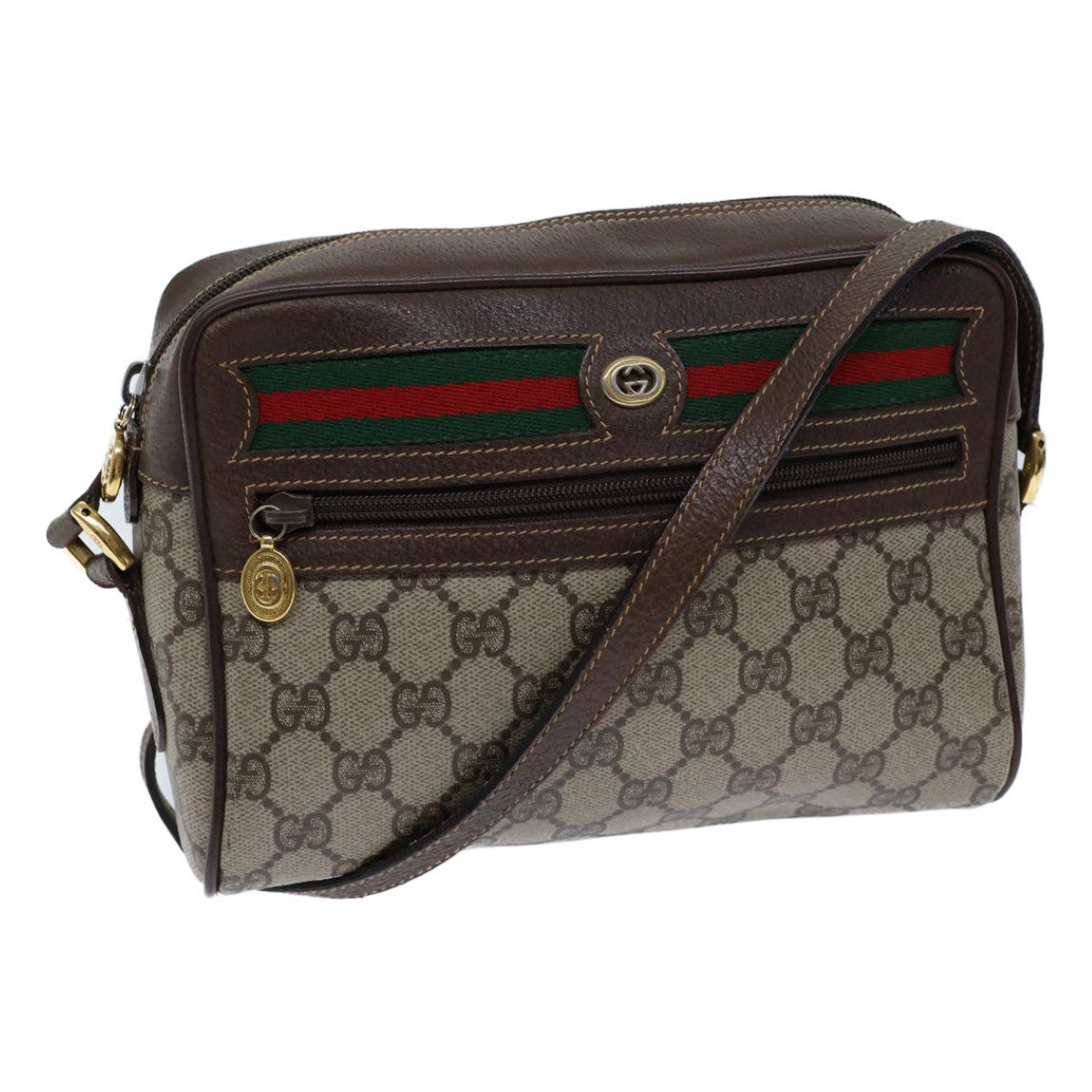 Luxury Gucci Trending 2025 GG Canvas Web Sherry Line Shoulder Bag PVC Beige Green Red  72150