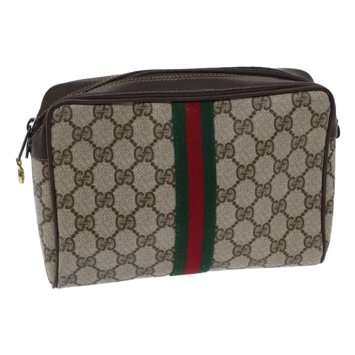 Luxury Gucci Trending 2025 GG Canvas Web Sherry Line Clutch Bag PVC Beige Green Red  72151