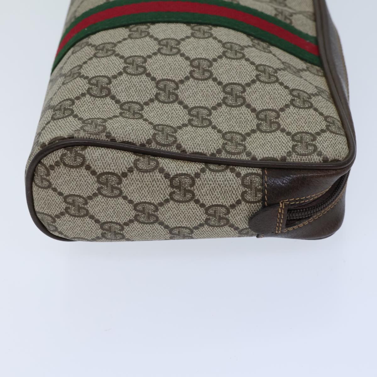 Luxury Gucci Trending 2025 GG Canvas Web Sherry Line Clutch Bag PVC Beige Green Red  72151