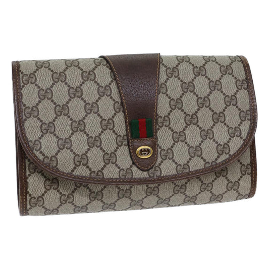 Luxury Gucci Trending 2025 GG Canvas Web Sherry Line Clutch Bag PVC Beige Green Red  72156