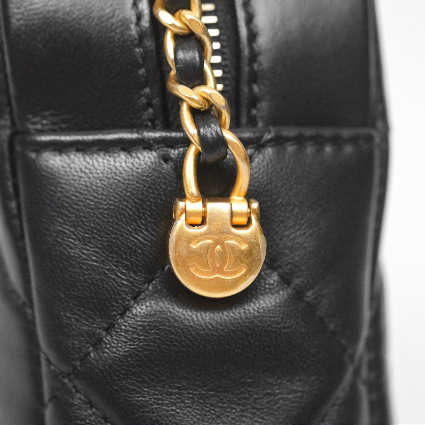 Chanel My Perfect Mini Camera Bag Black Lambskin Aged Gold Hardware