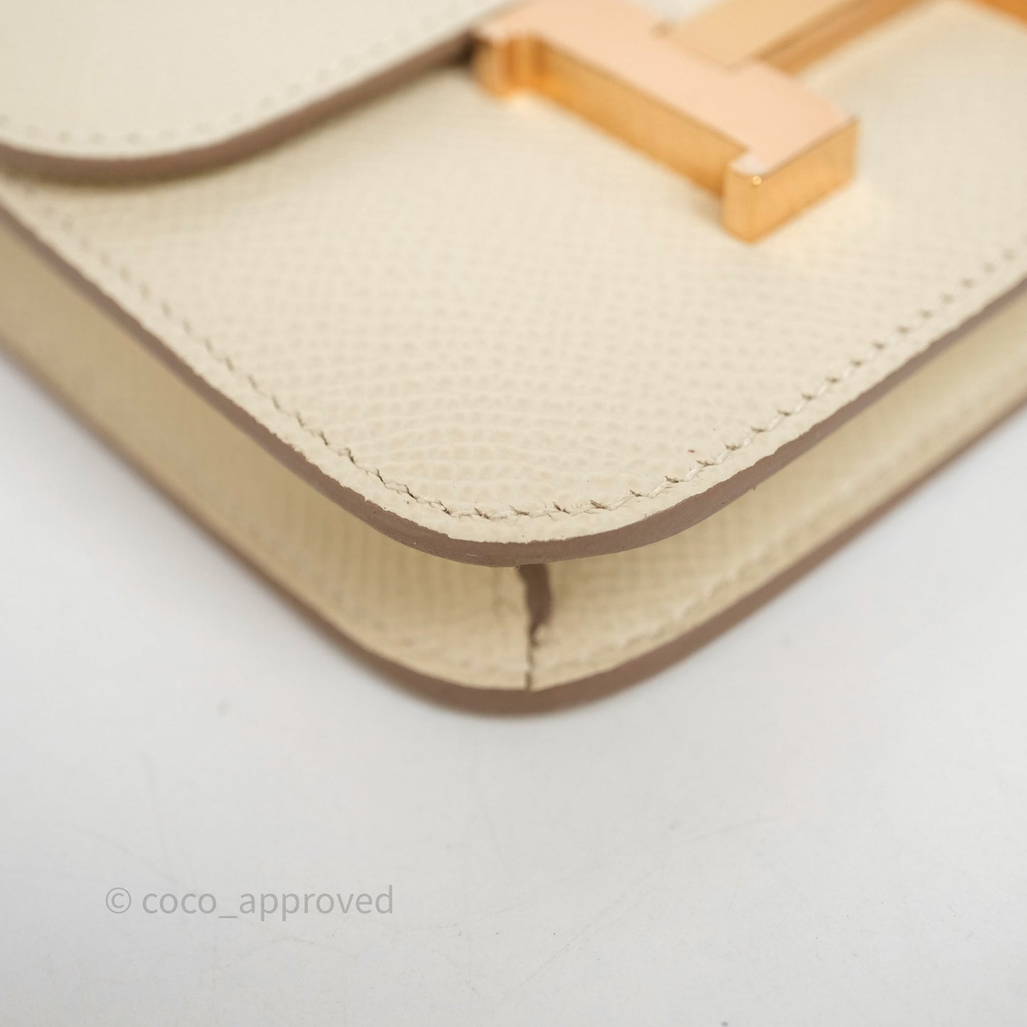 Hermès Constance Slim Wallet Craie 10 Epsom Rose Gold Hardware