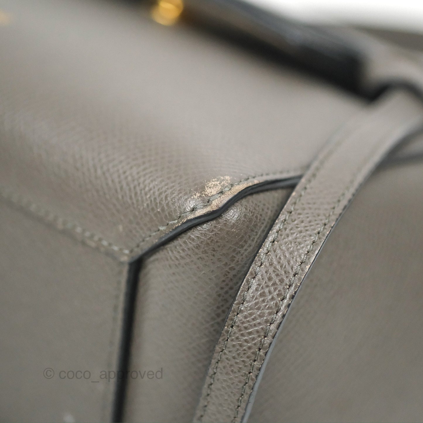 Celine Nano Belt Bag Grey Grained Calfskin Gold Hardware