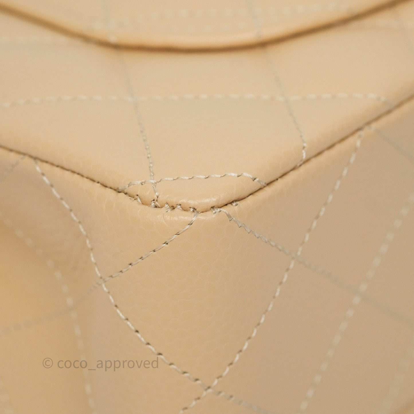 Chanel Small Classic Flap Quilted Beige Caviar Gold Hardware
