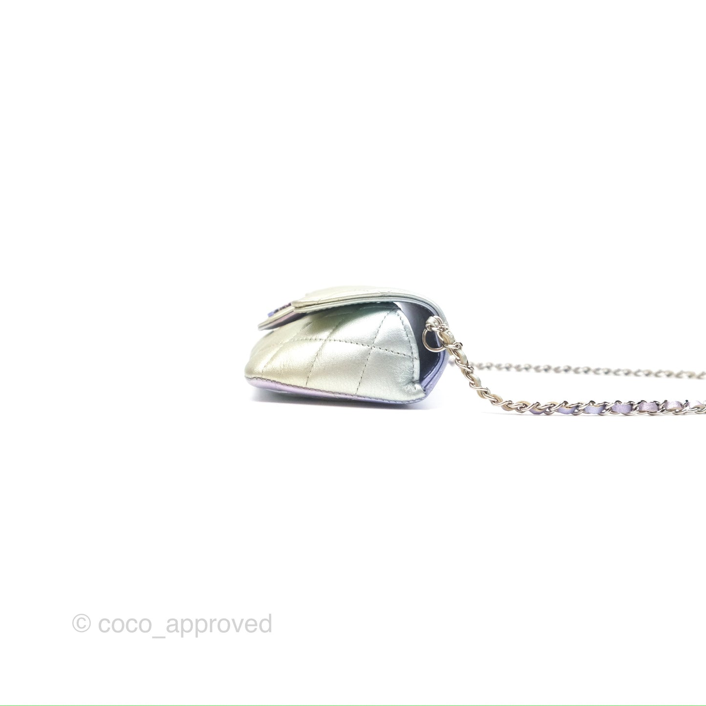 Chanel Quilted Case on Chain Iridescent Rainbow Calfskin