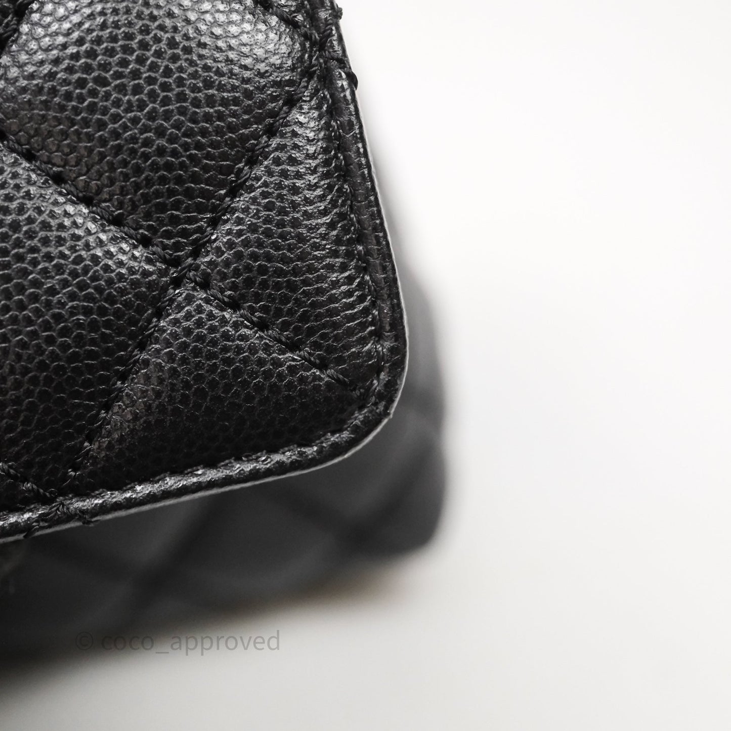 Chanel Small Quilted Coco Handle Black Caviar Gold Hardware