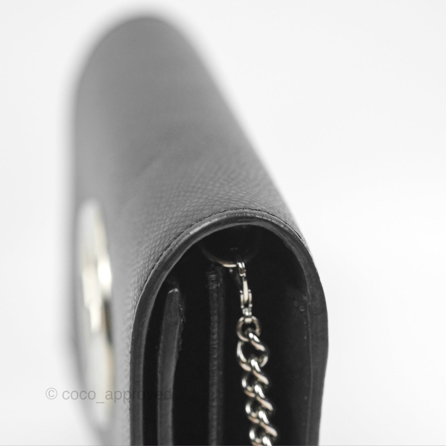 Fendi Kan I Wallet on Chain Black Silver Hardware