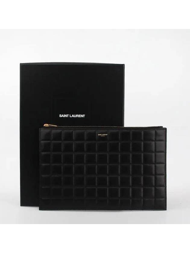 Luxury Saint Laurent Quilted Leather Card Wallet Black