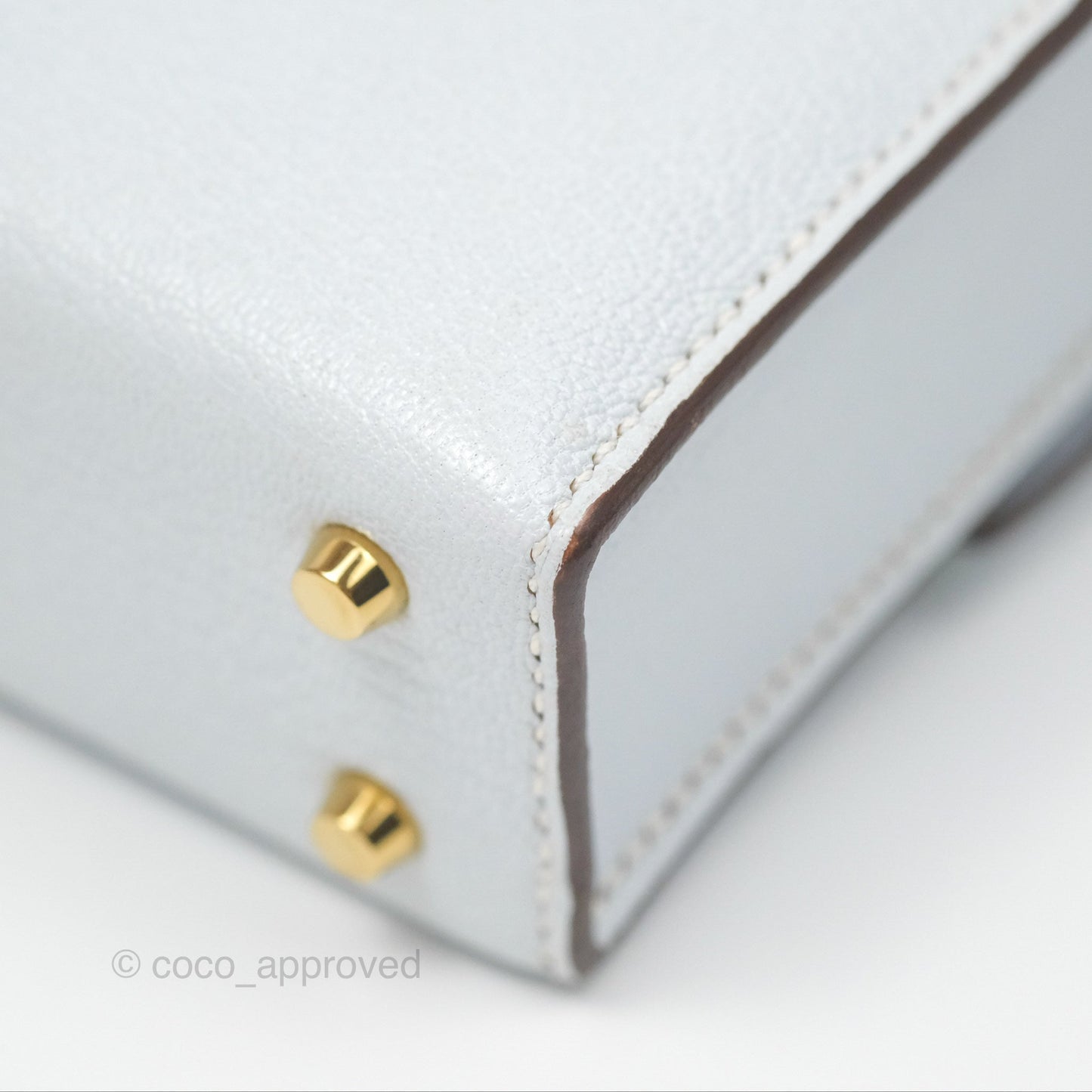 Hermes Mini Verrou Bleu Brume Chèvre Mysore Gold Hardware