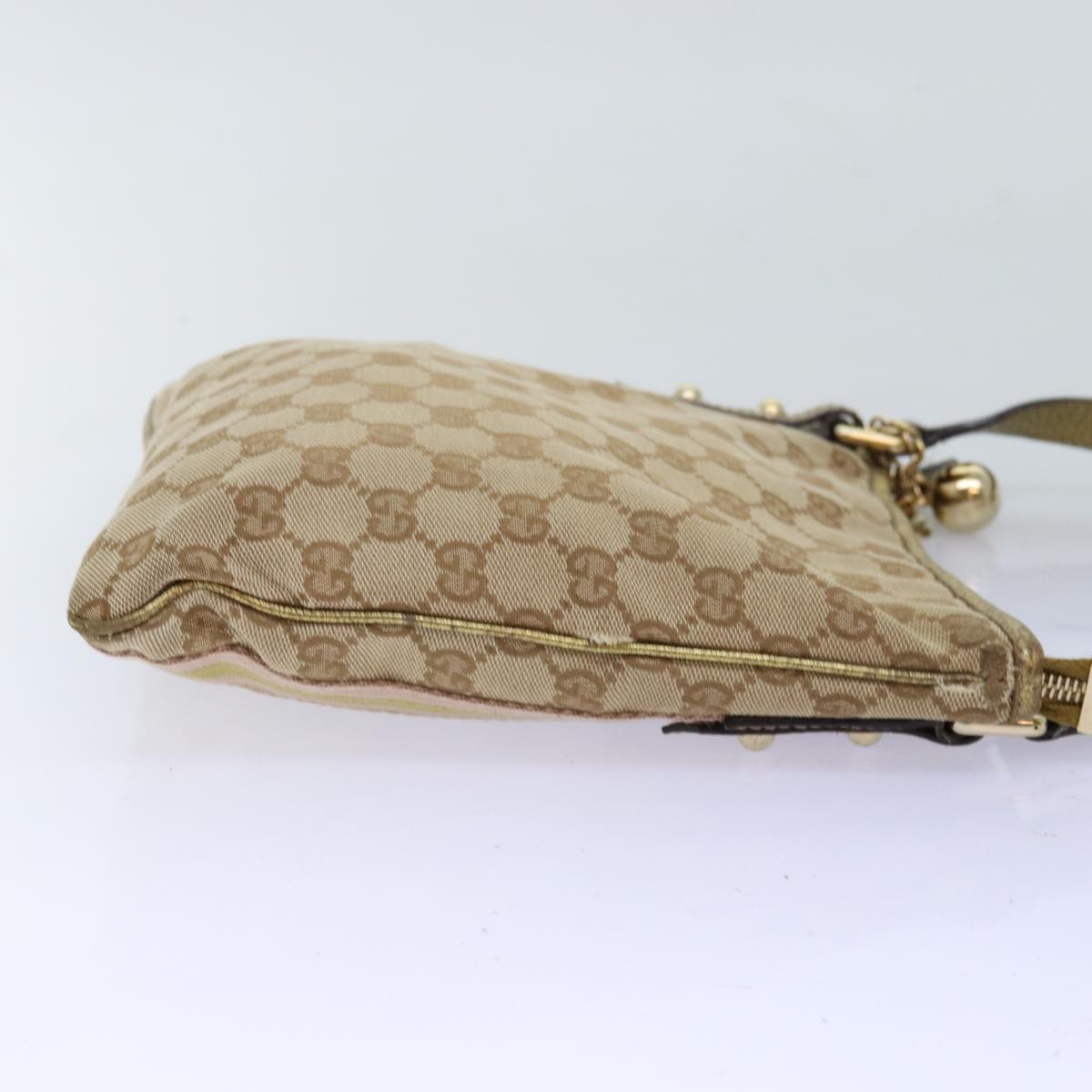Luxury Gucci Trending 2025 GG Canvas Sherry Line Shoulder Bag Gold Beige pink 144388  72295