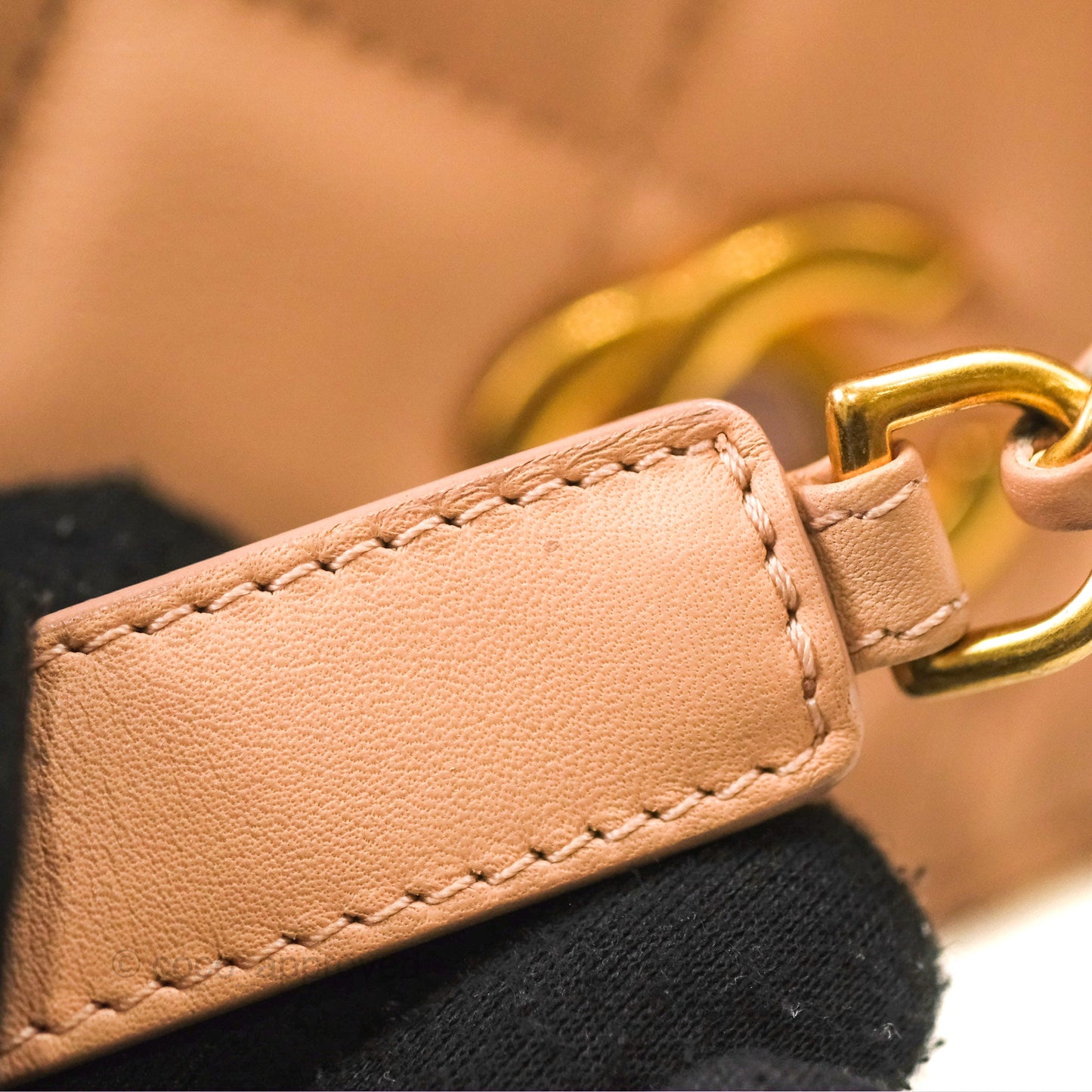 Chanel Messenger Bag Beige Pink Calfskin Aged Gold Hardware