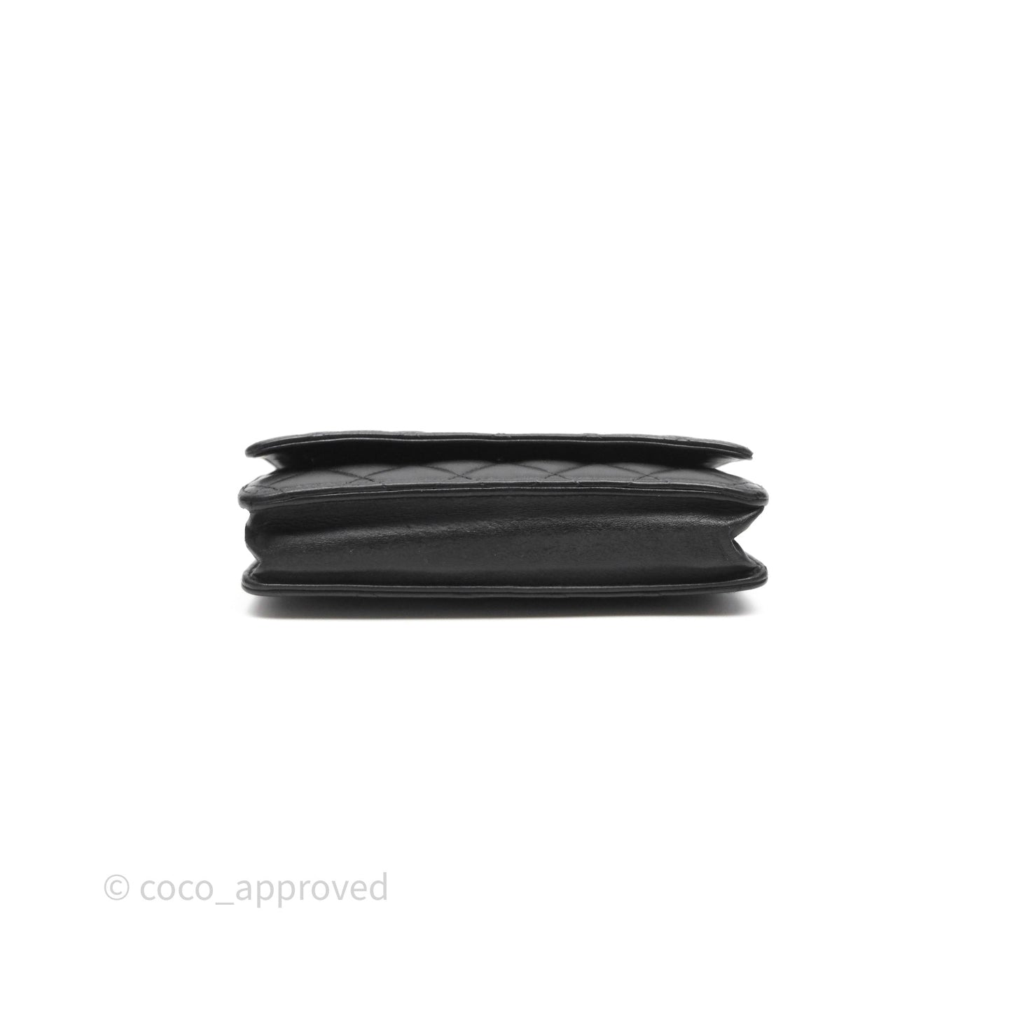Chanel Quilted WOC Black Lambskin Silver Hardware