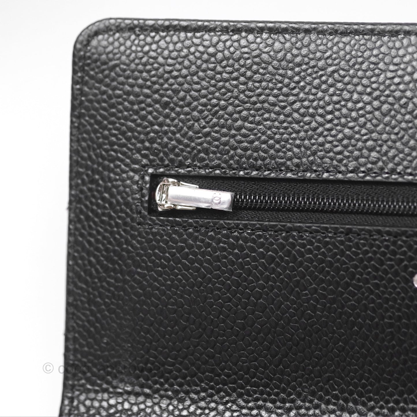 Chanel Classic Wallet On Chain WOC Quilted Black Caviar Silver Hardware