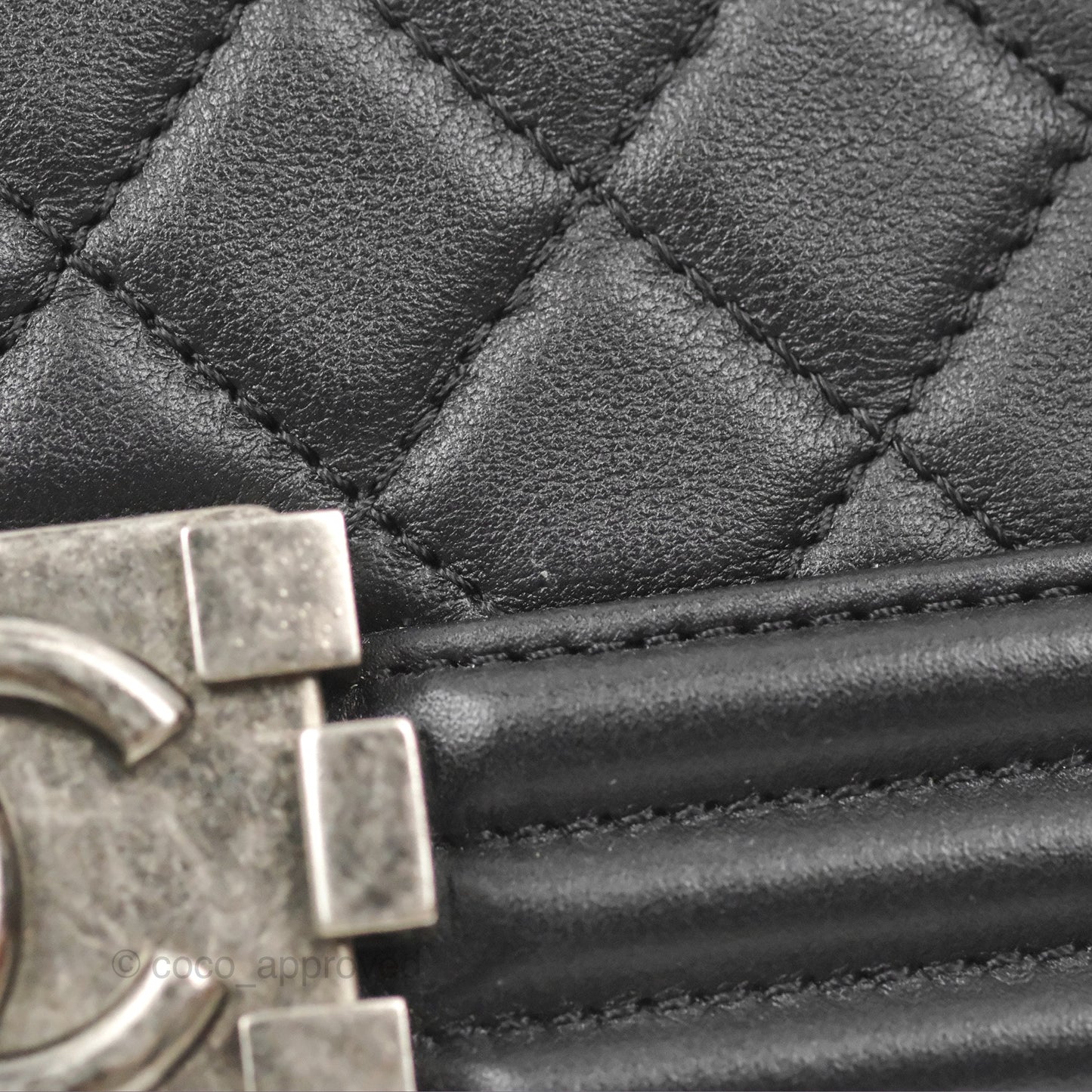 Chanel Small Boy Black Calfskin Ruthenium Hardware