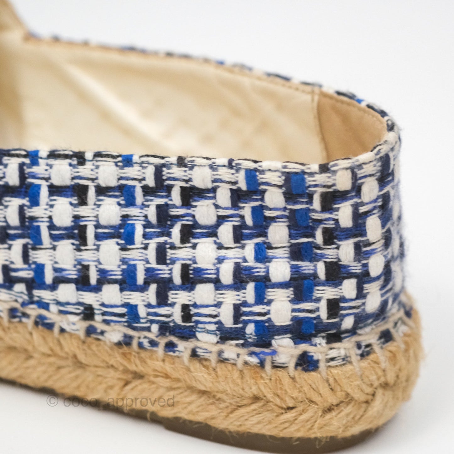 Chanel Espadrille Blue Tweed Size 38