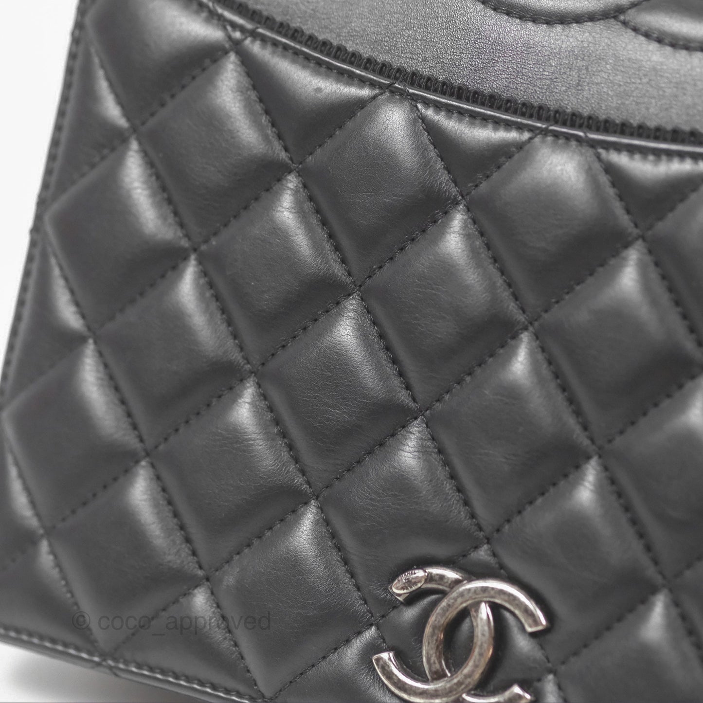 Chanel Quilted Ballerina Small Flap Bag Black Lambskin Ruthenium Hardware