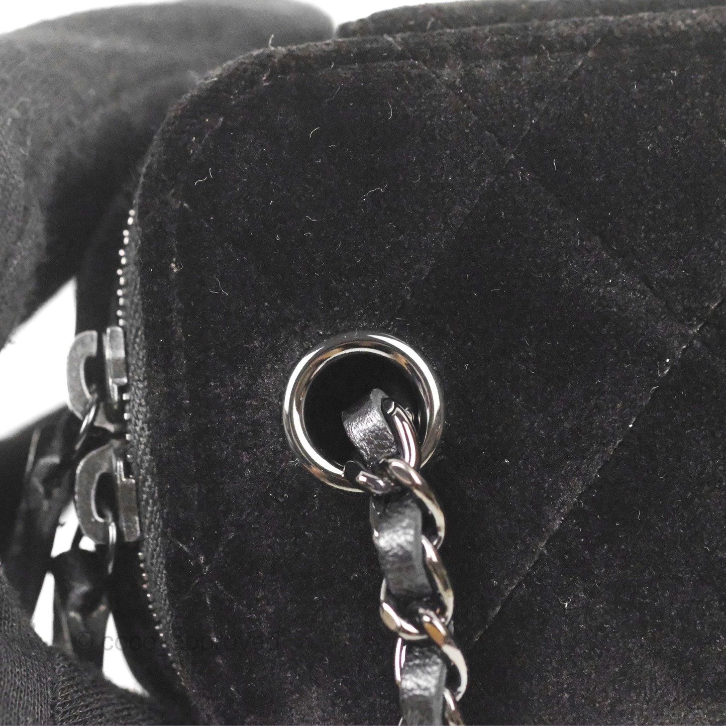 Chanel Mini Vanity with Classic Chain Black Velvet Black Hardware