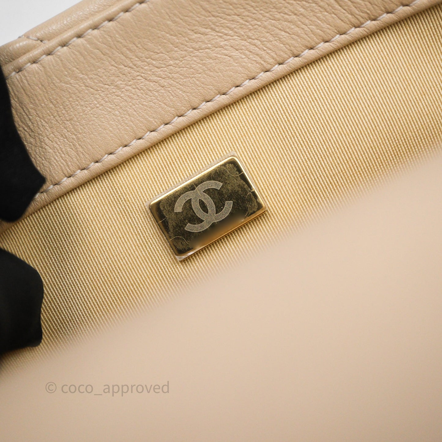 Chanel 19 Small Beige Lambskin Mixed Hardware