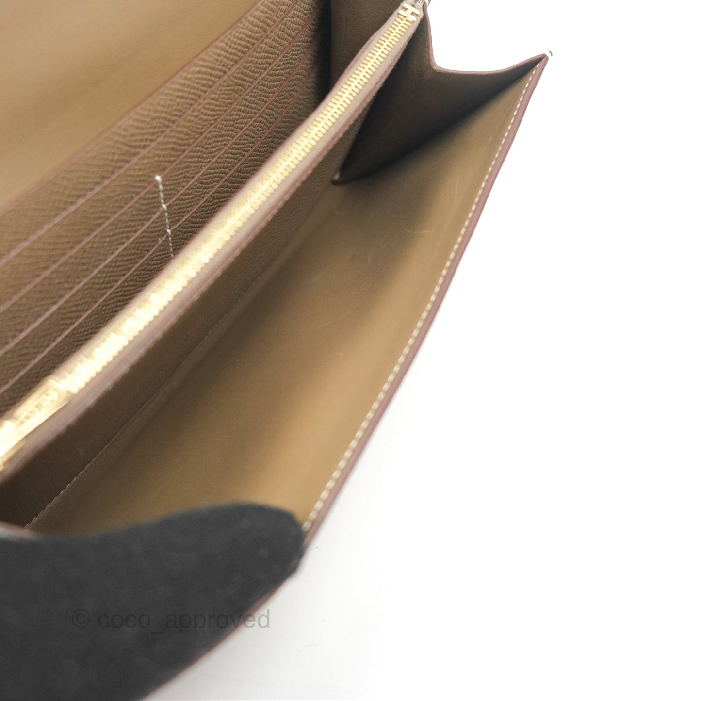 Hermès Constance To Go Wallet Etoupe Epsom Gold Hardware