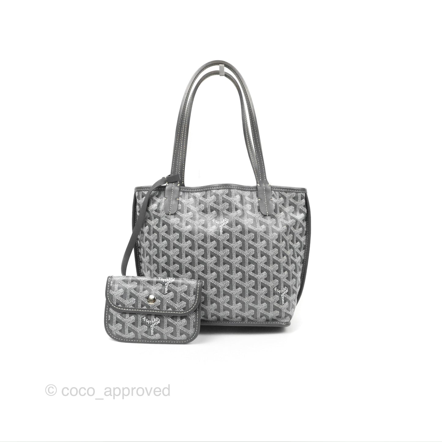 Goyard Anjou Mini Bag Goyardine Canvas Grey