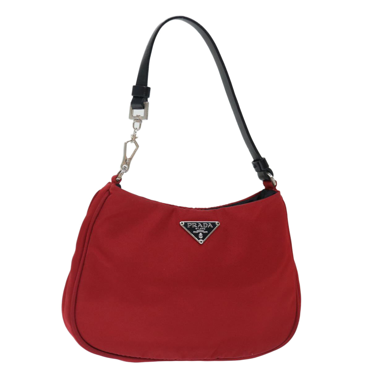 Luxury PradaPouch Hand Bag Nylon Red Black 72315