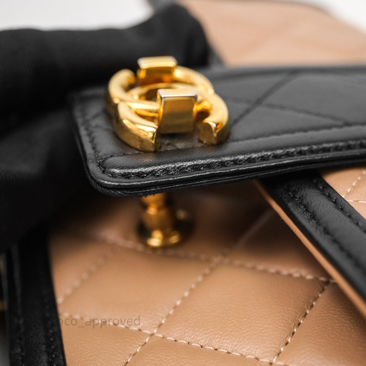 Chanel Quilted Medium Elegant CC Flap Beige Lambskin Gold Hardware