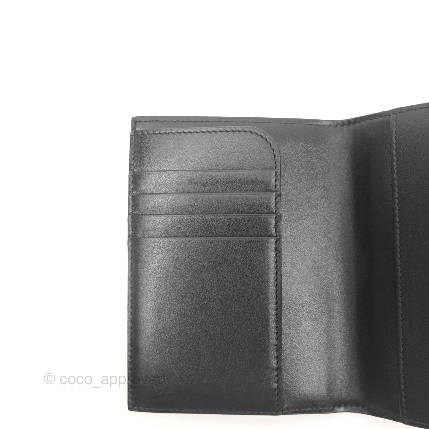 Celine Passport Cover Triomphe Canvas Black Calfskin