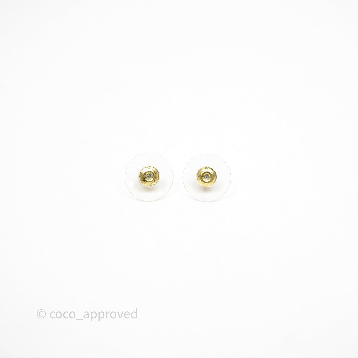 Chanel CC Crystal Earrings Gold Tone 24V
