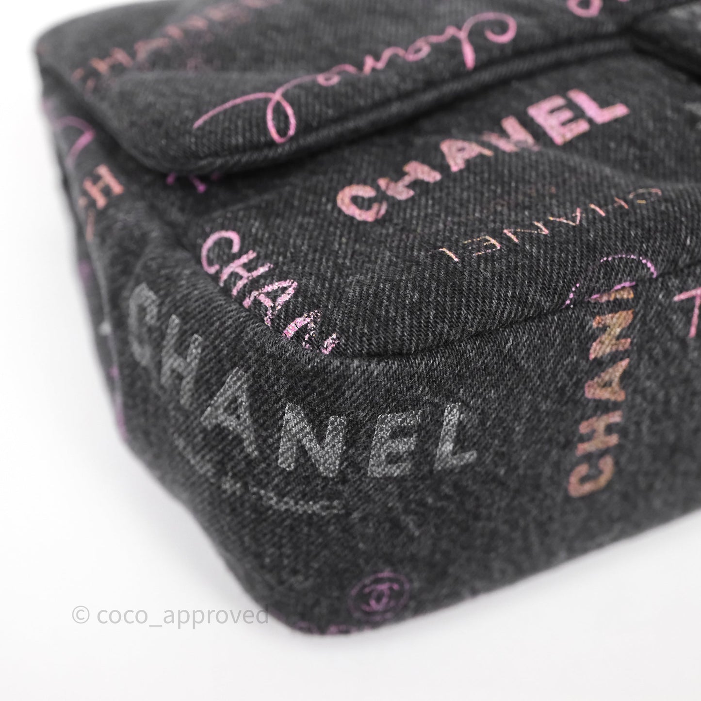 Chanel Large Denim Mood Flap Quilted Black Multicolor