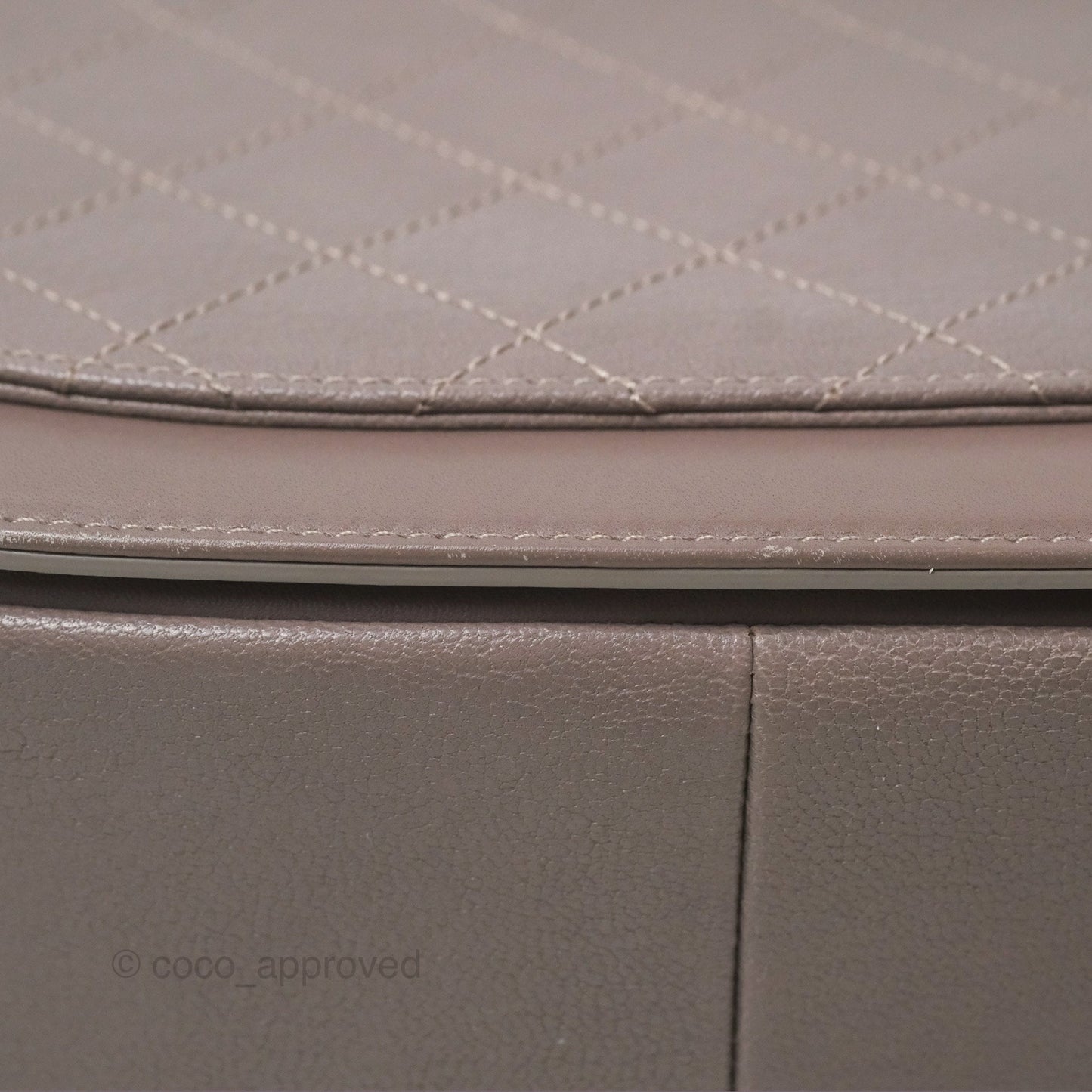 Chanel Coco Curve Flap Burnished Lilac Grey Calfskin Goatskin Antique Gold Hardware