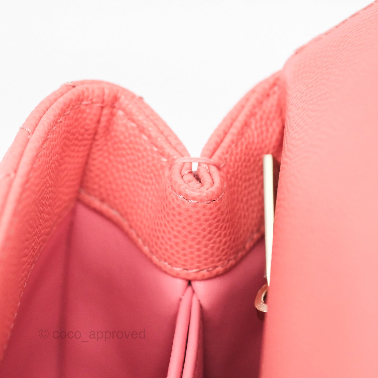 Chanel Mini Coco Handle Quilted Pink Caviar Gold Hardware