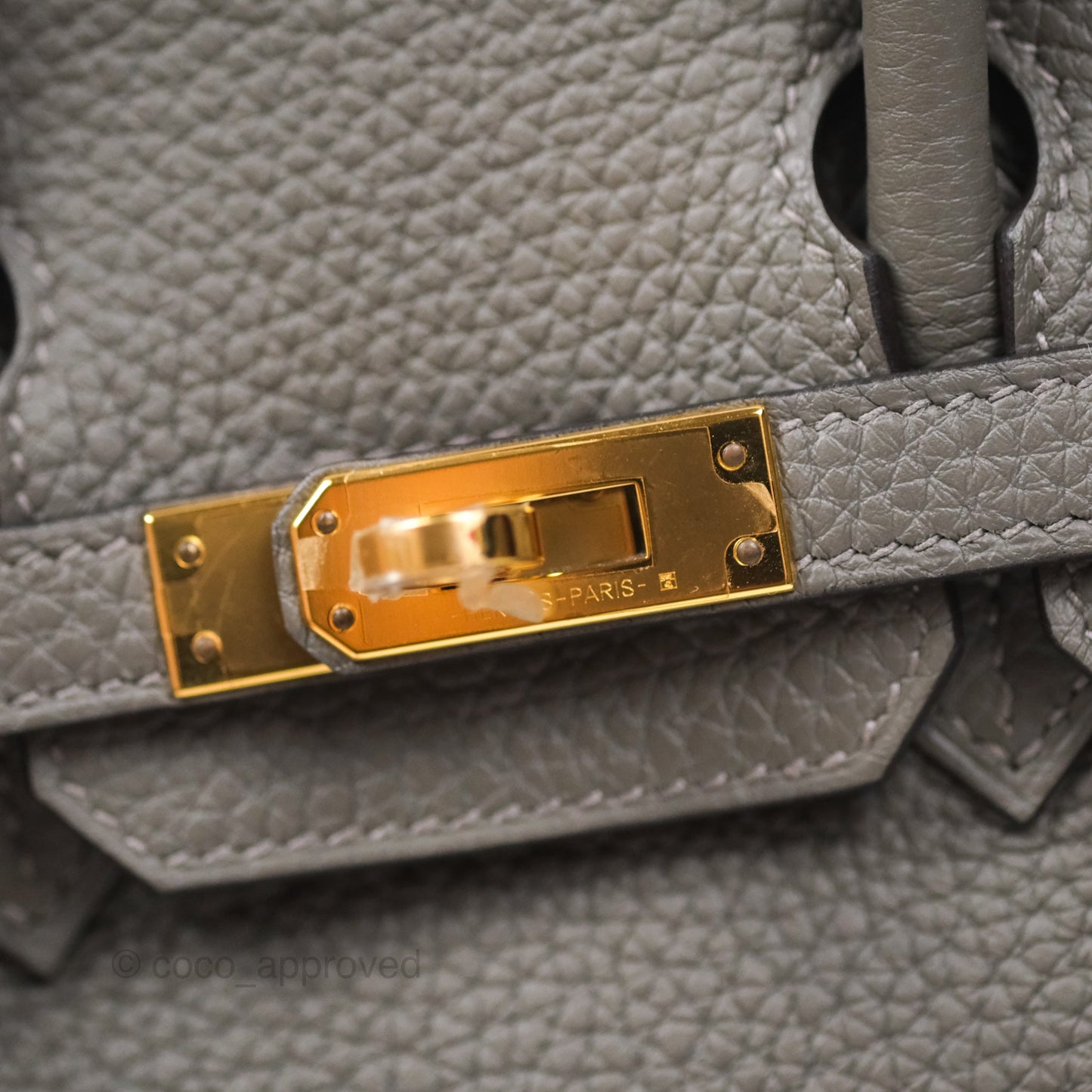 Hermes Birkin 25 Retourne Gris Meyer 0L Togo Gold Hardware