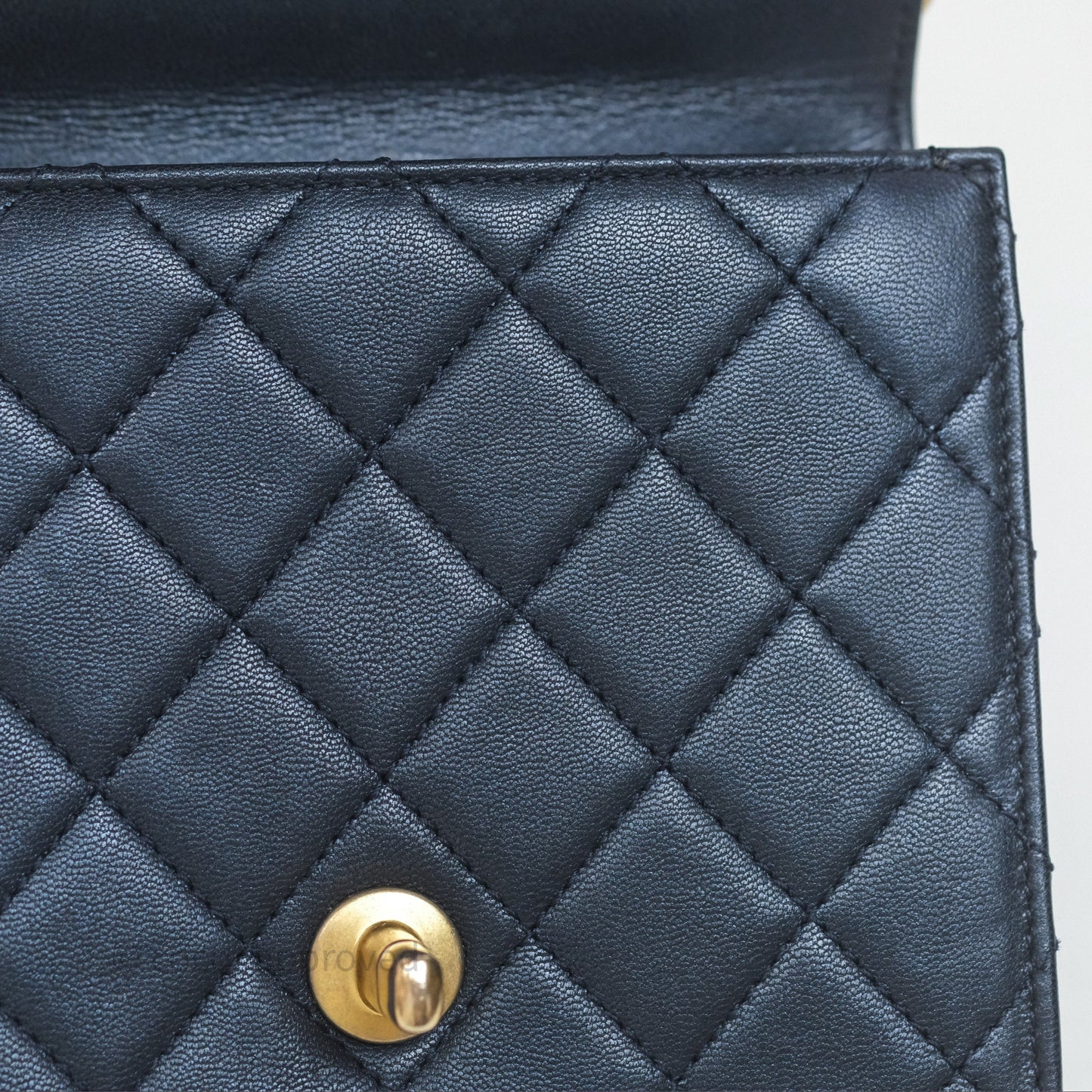 Chanel Quilted Chic Pearls Flap Iridescent Navy Goatskin Aged Gold Hardware
