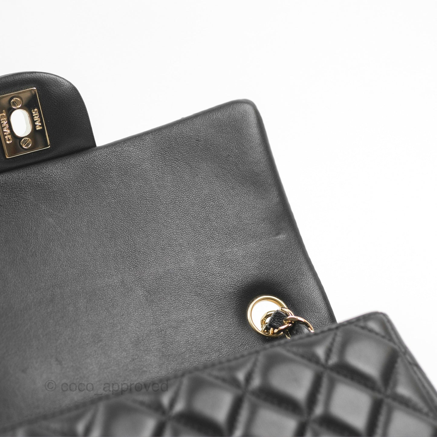Chanel Quilted Mini Rectangular Black Lambskin Gold Hardware