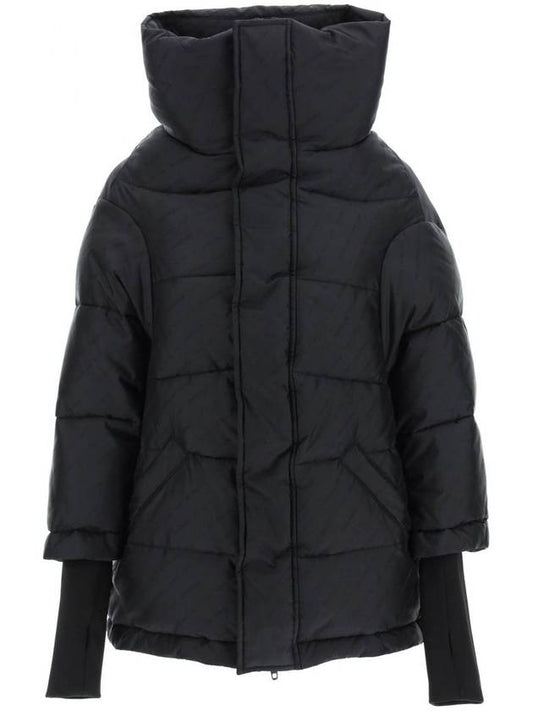 Luxury Balenciaga WoMen's Swing Logo Puffer Down Padding Black