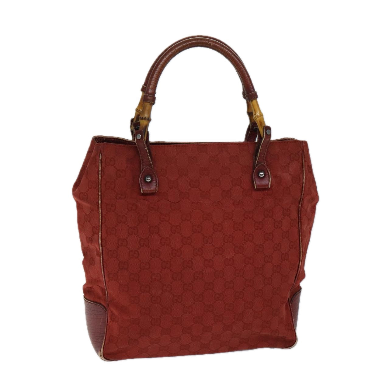 Luxury Gucci Trending 2025 GG Canvas Bamboo Tote Bag Red  72414