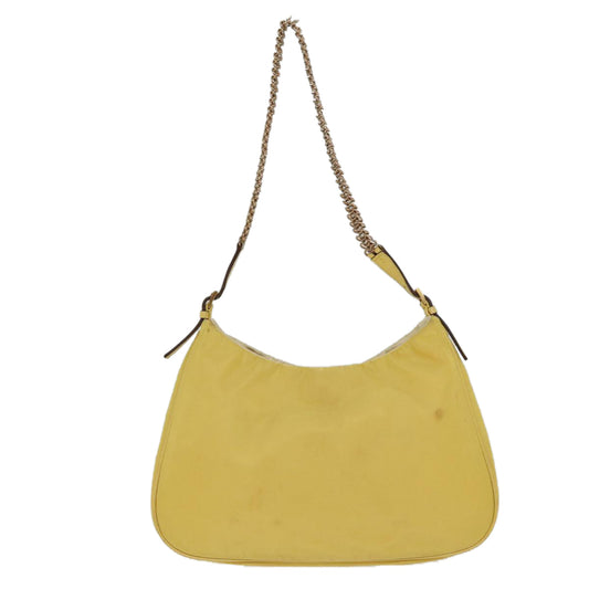 Luxury PradaChain Shoulder Bag Nylon Yellow 72424
