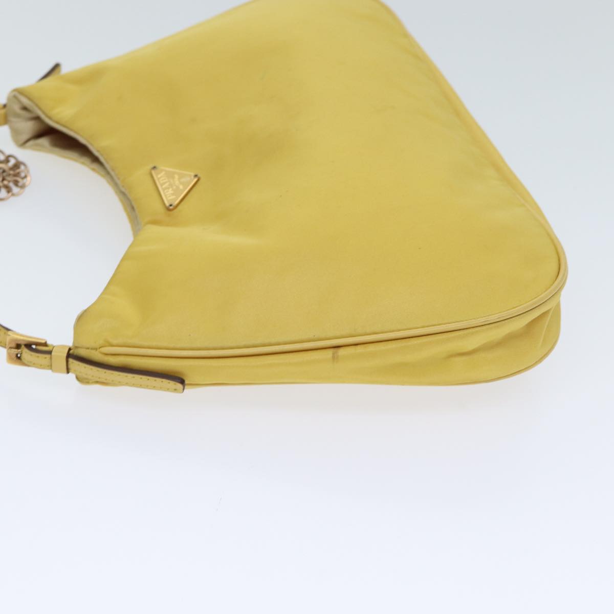 Luxury PradaChain Shoulder Bag Nylon Yellow 72424