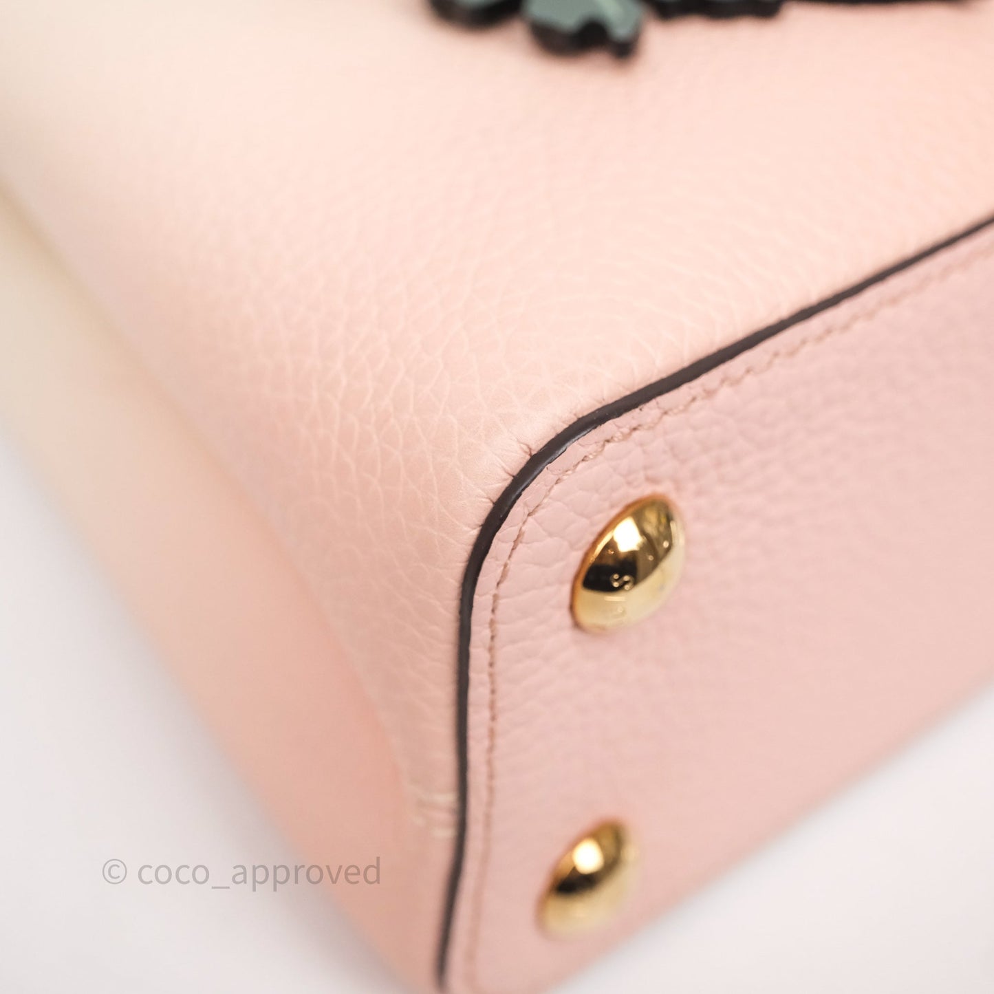 Louis Vuitton Capucines BB Creme Rose Jade Taurillon Leather Gold Hardware