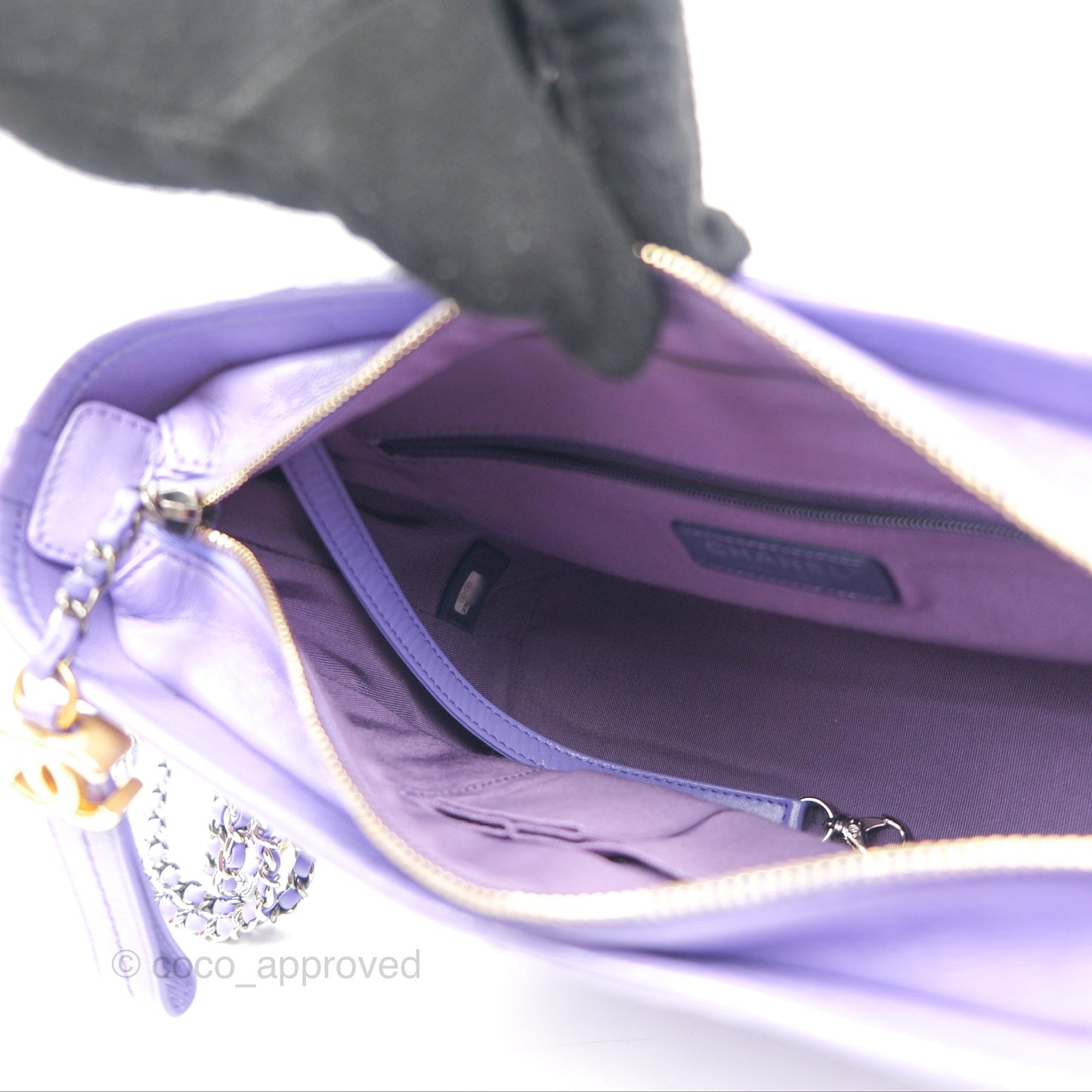 Chanel New Medium Gabrielle Purple Aged Calfskin