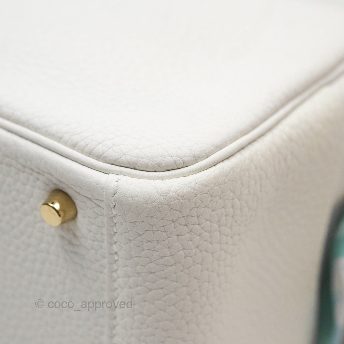 Hermès Mini Lindy 20 New White 0U Clemence Gold Hardware