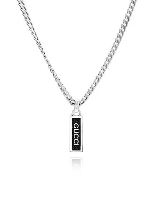 Luxury Gucci Trending 2025 Tag Enamel Logo Necklace Silver