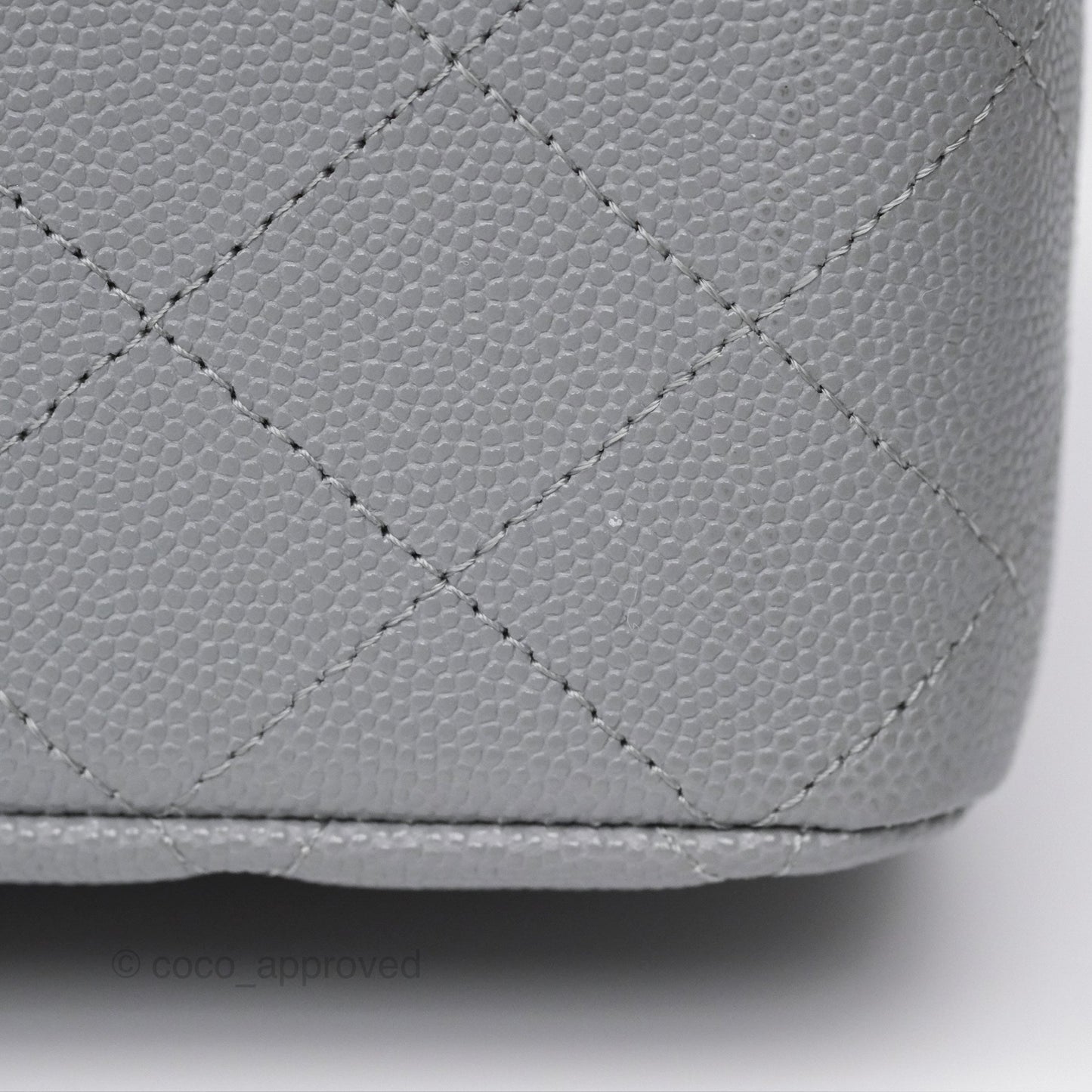Chanel Classic M/L Medium Flap Quilted Grey Caviar Gold Hardware