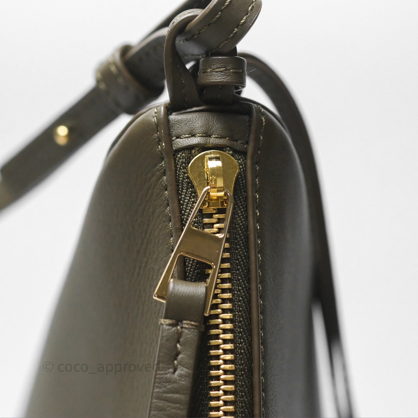 Loewe Mini Hammock Hobo In Classic Dark Khaki Green Calfskin