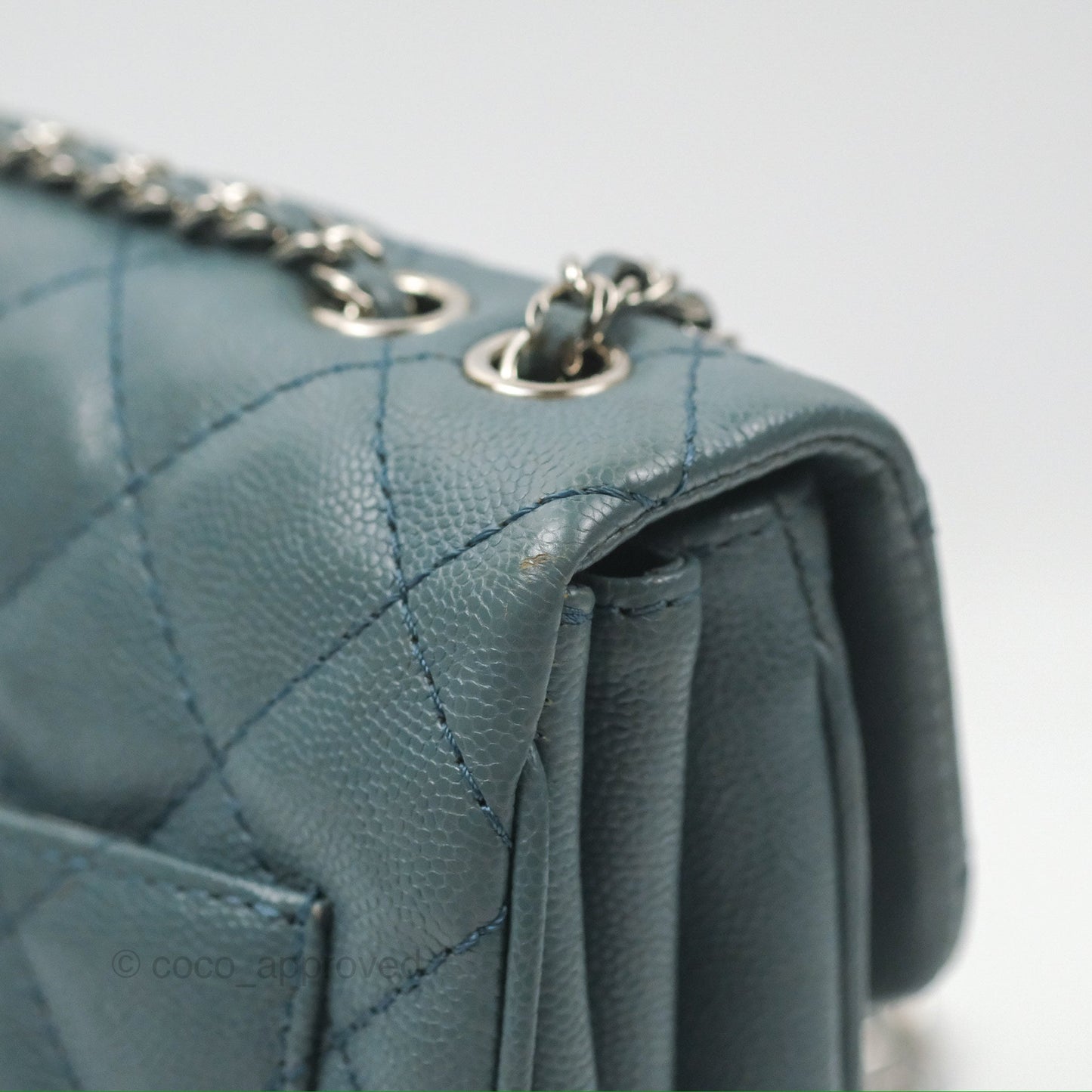 Chanel Quilted Small Urban Companion Flap Bag Blue Caviar Silver Hardware